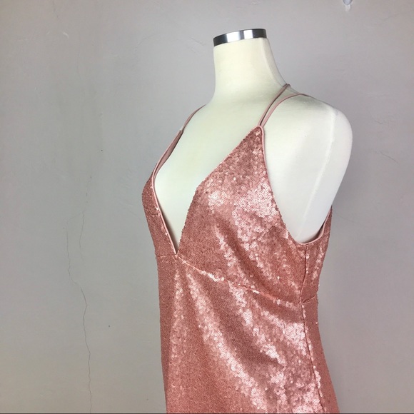 MADDY K - Pink Mini Sequined Party Dress - Picture 7 of 16